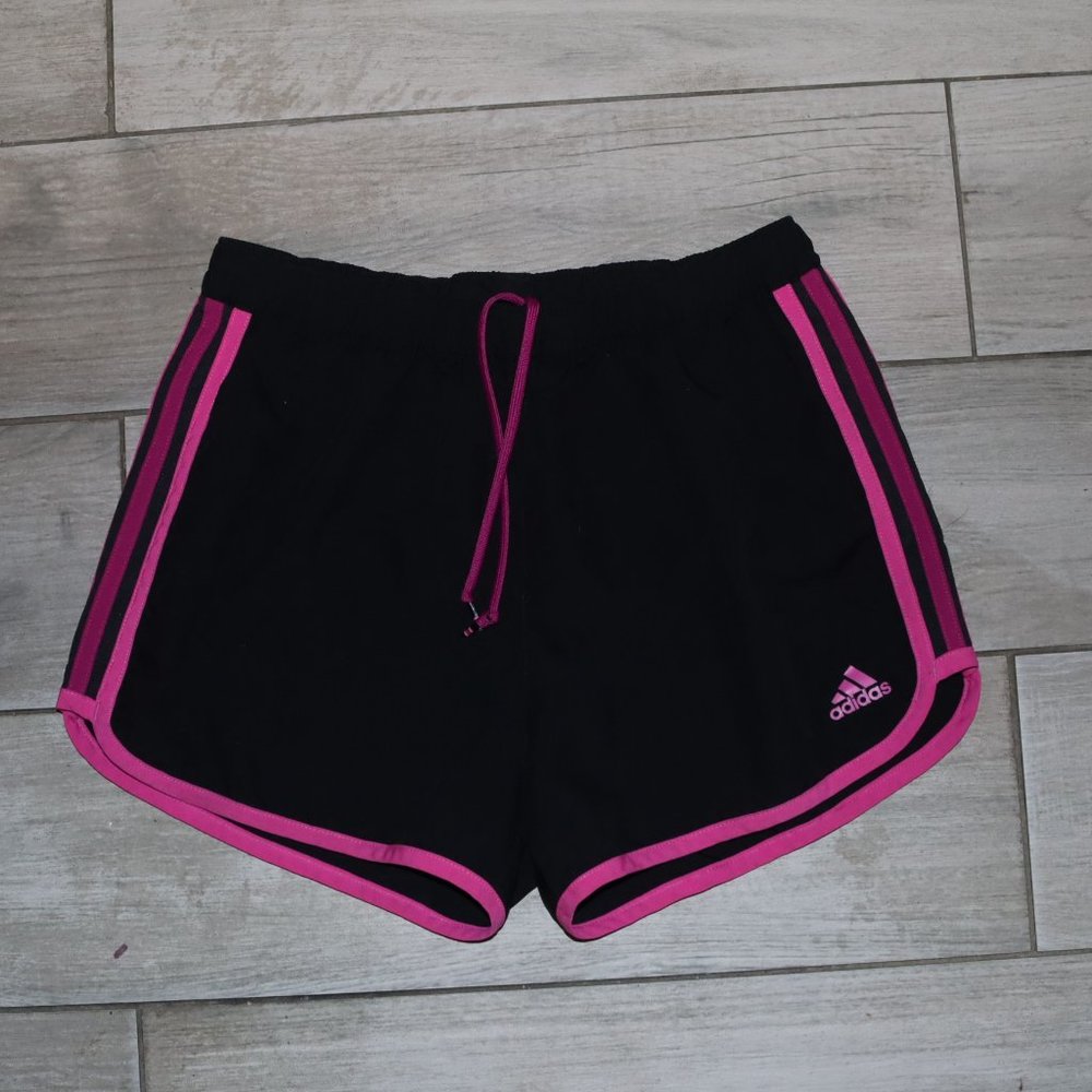 Adidas Running Shorts Climalite Size Small Black And Pink